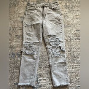VERVET BY FLYING MONKEY Distressed Light Gray Skinny Jeans